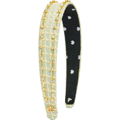 Lele Sadoughi Bessette Crystal Embellished Fabric Headband In Neutral
