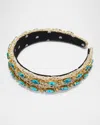 Lele Sadoughi Bessette Crystal Headband In Aqua 400