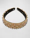 Lele Sadoughi Bessette Embellished Woven Headband In Natural