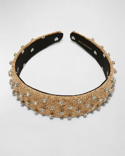 Lele Sadoughi Bessette Embellished Woven Headband In Brown