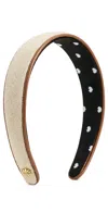Lele Sadoughi Bessette Faux Leather Trim Headband Natural Canvas In Natural Canvas