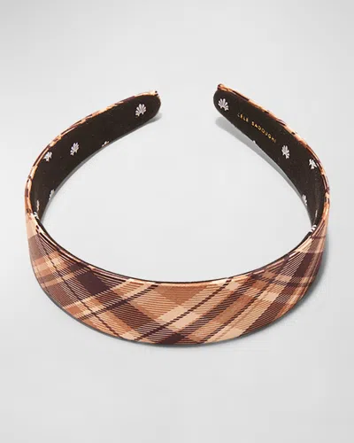 Lele Sadoughi Bessette Plaid Headband In Hickory Plaid 200