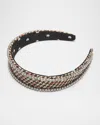 Lele Sadoughi Bessette Crystal Edge Headband In Oak Tweed In Oak Tweed
