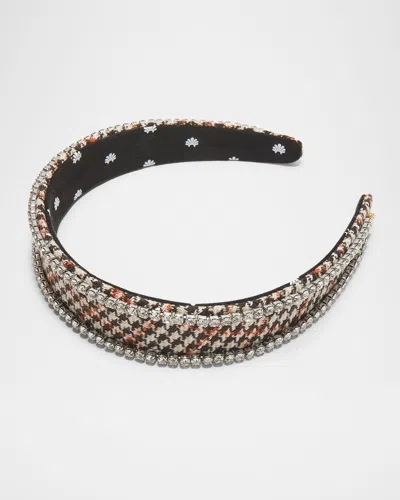 LELE SADOUGHI BESSETTE TWEED CRYSTAL HEADBAND