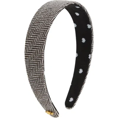 Lele Sadoughi Bessette Tweed Headband In Jet