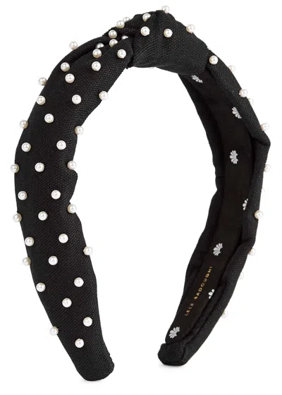 Lele Sadoughi Black Faux Pearl-embellished Headband