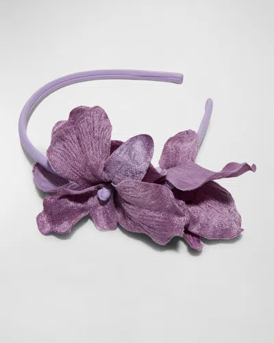 Lele Sadoughi Blair Velvet Orchid Headband In Purple