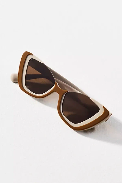 Lele Sadoughi Bold Cat-eye Sunglasses In Brown