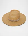 Lele Sadoughi Straw Hat With Braided Rope Band
