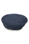 Lele Sadoughi Bridget Denim Pillbox Beret In Blue