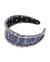 Lele Sadoughi Brigitte Crystal Trim Headband In Blue
