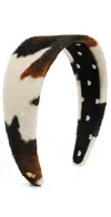 Lele Sadoughi Brigitte Faux Cowhide Headband Cedar In Brown