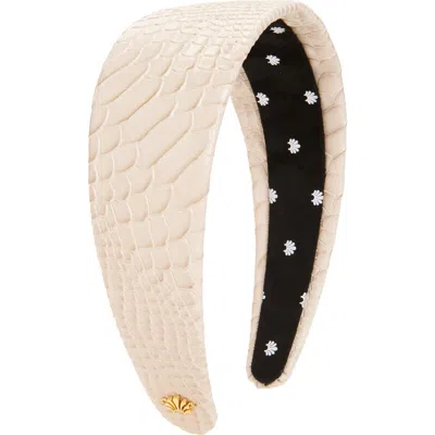 Lele Sadoughi Brigitte Faux Croc Headband In Neutral