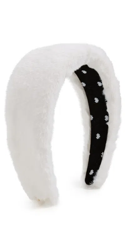 Lele Sadoughi Brigitte Faux Fur Headband Snow In White