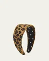 Lele Sadoughi Brigitte Leopard-print Faux Pony Hair Headband In Brown