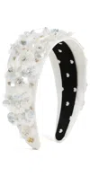 Lele Sadoughi Brigitte Paillette Floral Headband Dove White In Dove White