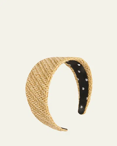 Lele Sadoughi Brigitte Raffia Headband In Brown