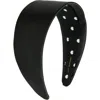 Lele Sadoughi Brigitte Wide Satin Headband In Jet