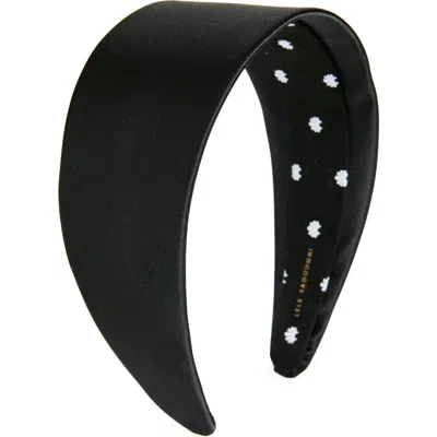 Lele Sadoughi Brigitte Wide Satin Headband In Jet