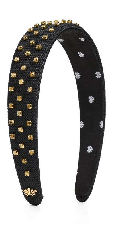 Lele Sadoughi Burlap Bessette Headband Crystal Dorado