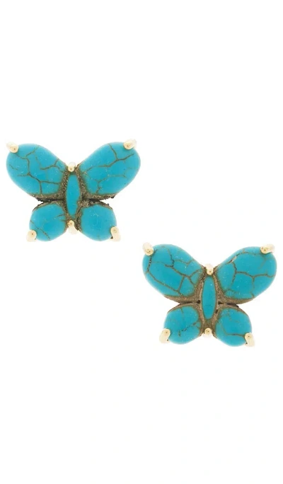 Lele Sadoughi Butterfly Stud Earrings In Blue