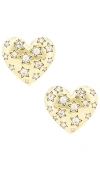 Lele Sadoughi Celestial Heart Button Earring In Metallic Gold