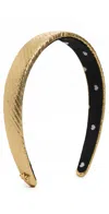 Lele Sadoughi Charlotte Crinkled Silk Headband Gold In Gold