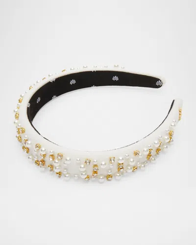Lele Sadoughi Charlotte Faux Pearl Sprinkle Headband In White