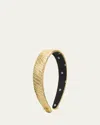 Lele Sadoughi Charlotte Crinkled Silk Headband In Gold