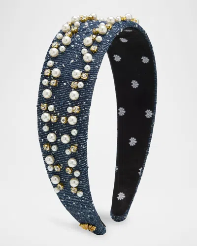 Lele Sadoughi Cher Faux Pearl & 14k Gold-plated Denim Headband