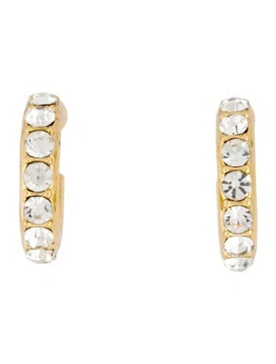 Pre-owned Lele Sadoughi Chunky Pave Huggie Hoop Earrings In Multi