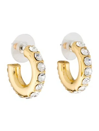 Pre-owned Lele Sadoughi Chunky Pave Huggie Hoop Earrings In Multi