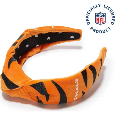 Lele Sadoughi Cincinnati Bengals Embroidered Knotted Headband In Burgundy