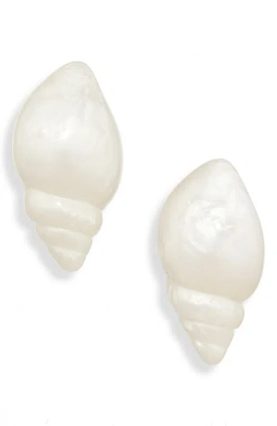 Lele Sadoughi Conch Shell Stud Earrings In White