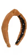 Lele Sadoughi Corduroy Slim Knotted Headband Camel One Size In Camel