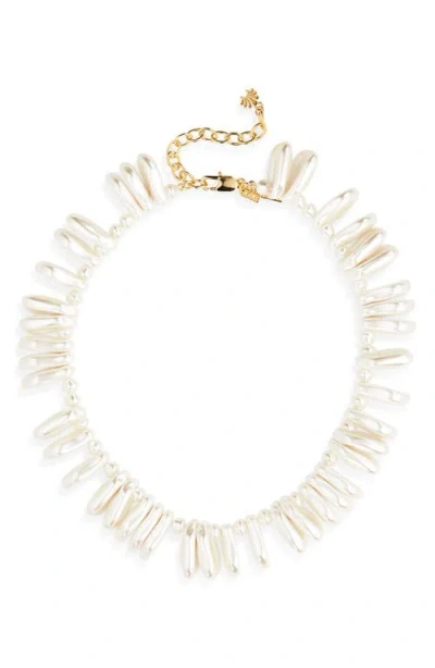 Lele Sadoughi Corfu Faux Pearl Necklace In White