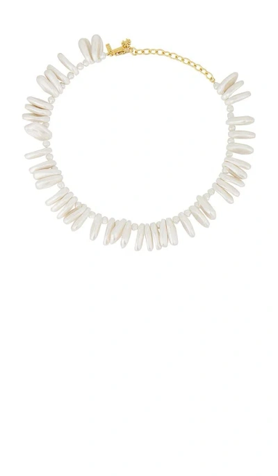 Lele Sadoughi Corfu Pearl Necklace In White