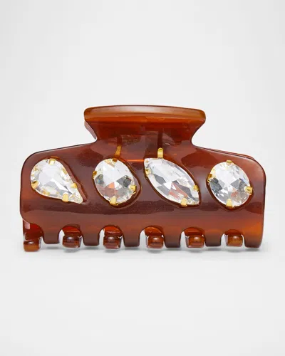Lele Sadoughi Crystal Acrylic Jaw Clip In Brown