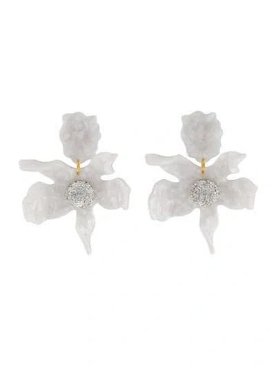 Pre-owned Lele Sadoughi Crystal & Acetate Lily Clip-on Earrings In Multi