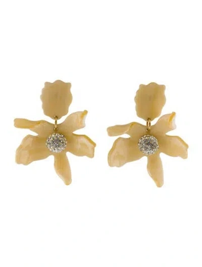 Pre-owned Lele Sadoughi Crystal & Acetate Lily Drop Earrings In Neutral