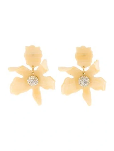 Pre-owned Lele Sadoughi Crystal & Acetate Lily Drop Earrings In Neutral