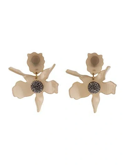 Pre-owned Lele Sadoughi Crystal & Acetate Lily Flower Drop Earrings