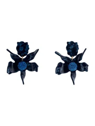 Pre-owned Lele Sadoughi Crystal & Resin Flower Clip-on Earrings In Multicolor