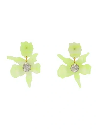 Pre-owned Lele Sadoughi Crystal & Resin Lily Drop Earrings In Multi