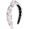 Lele Sadoughi Crystal Cluster Slim Knotted Headband In Orchid