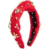 Lele Sadoughi Embellished Knotted Headband In Radish Red