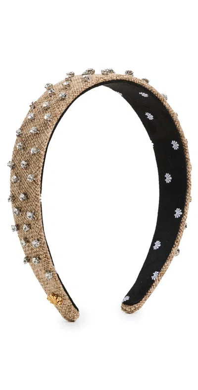 Lele Sadoughi Crystal Embellished Bessette Headband Natural In White
