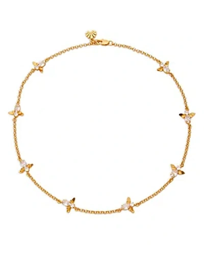Lele Sadoughi Crystal Honeybee Collar Necklace In 14k Gold Plated, 16