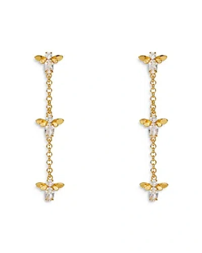 Lele Sadoughi Crystal Honeybee Linear Drop Earrings In Gold