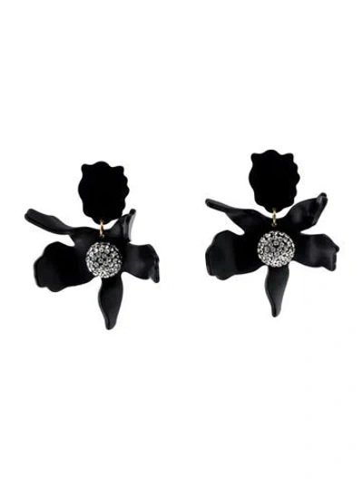 Pre-owned Lele Sadoughi Crystal Lily Drop Clip-on Earrings In Multi